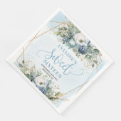 Stylish Sweet Sixteen Blue and Gold Floral Napkins (コーナー)