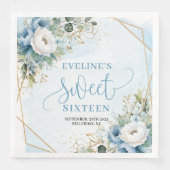 Stylish Sweet Sixteen Floral Greenery Party Napkin (正面)
