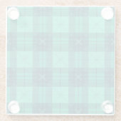 Stylish Tartan Plaid Green  ガラスコースター (裏面)