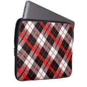 Stylish Tartan Plaid Red and Black Electronics Bag ラップトップスリーブ (正面右)
