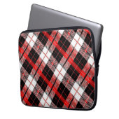Stylish Tartan Plaid Red and Black Electronics Bag ラップトップスリーブ (正面左)