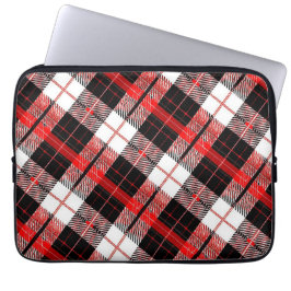 Stylish Tartan Plaid Red and Black Electronics Bag ラップトップスリーブ