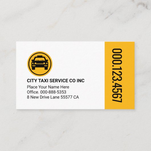 Stylish Taxi Buttons Cab Driver 名刺 (裏面)