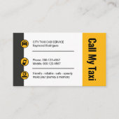 Stylish Taxi Buttons Cab Driver 名刺 (正面)