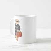 Stylish Teddy Bear Chic Trench Coat Bear Mug コーヒーマグカップ (正面左)