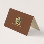 Stylish Template Gold Text Chocolate Brown Folded 名刺 (裏面)