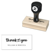  Stylish Thank You Custom Names Script Heart ラバースタンプ (押印)