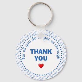 Stylish THANK YOU Heart Customizable White キーホルダー