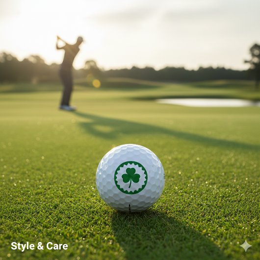 Stylish Three Leaf Clover Design Premium ゴルフボール