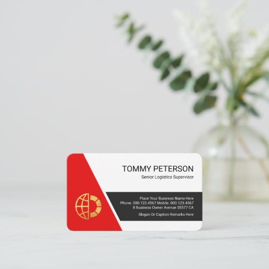 Stylish Trapezium Layer Business Owners 名刺 (スタンド正面)