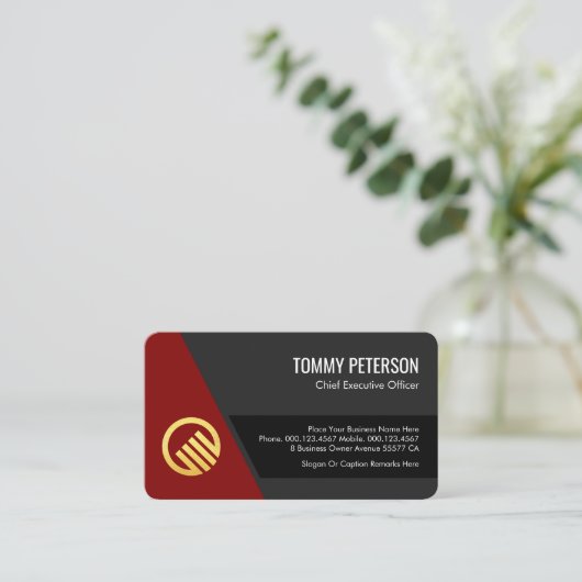 Stylish Trapezium Layers Business Owner 名刺 (スタンド正面)