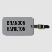 Stylish Trendy Black Out Modern Minimalist Simple ラゲッジタグ (正面横)