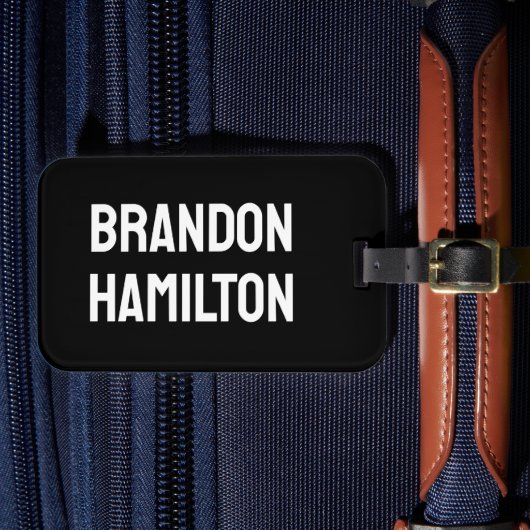 Stylish Trendy Black Out Modern Minimalist Simple ラゲッジタグ (正面インサイチュ4)