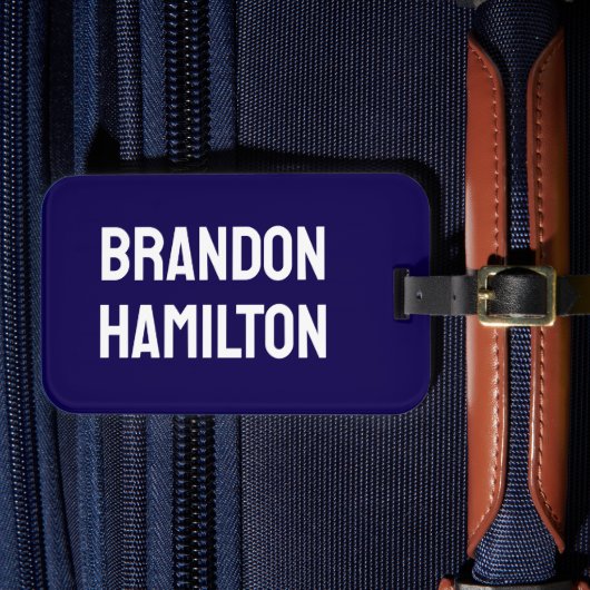 Stylish Trendy Black Out Modern Minimalist Simple ラゲッジタグ (正面インサイチュ4)