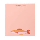 Stylish Trendy Cute Sardine Fish Coastal  ノートパッド (正面)