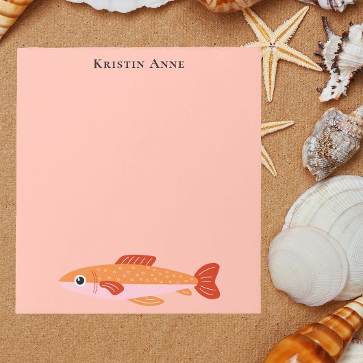 Stylish Trendy Cute Sardine Fish Coastal  ノートパッド