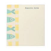 Stylish Trendy Elegant Coastal Sardines Modern ノートパッド (正面)