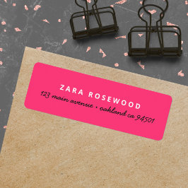 Stylish Trendy Hot Pink Feminine Return Address ラベル