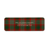 Stylish Trendy Script Buffalo Plaid Christmas ラベル (正面)