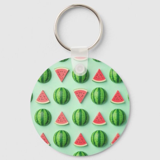 Stylish Trendy Watercolor Watermelon  キーホルダー (正面)