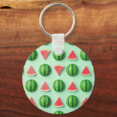 Stylish Trendy Watercolor Watermelon  キーホルダー (裏面)
