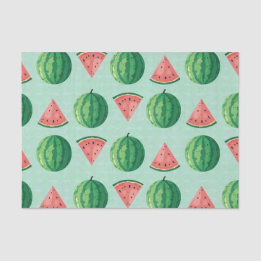 Stylish Trendy Watercolor Watermelon  薄葉紙 (正面)