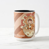 Stylish Two-Tone Fox Reading Mug ツートーンマグカップ (正面右)