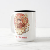 Stylish Two-Tone Red Panda Coffee Mug ツートーンマグカップ (正面左)
