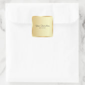 Stylish Typography Template Gold Your Custom Text スクエアシール (バッグ)