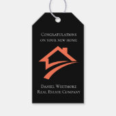 Stylish Unique Black Real Estate Agent ギフトタグ (正面)