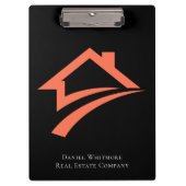 Stylish Unique Black Real Estate Agent クリップボード (正面)