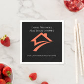 Stylish Unique Black Real Estate Agent スタンダードカクテルナプキン (インサイチュ)