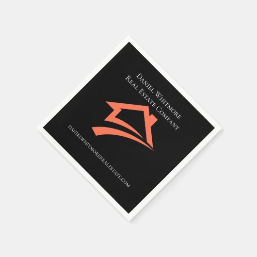 Stylish Unique Black Real Estate Agent スタンダードカクテルナプキン (角)