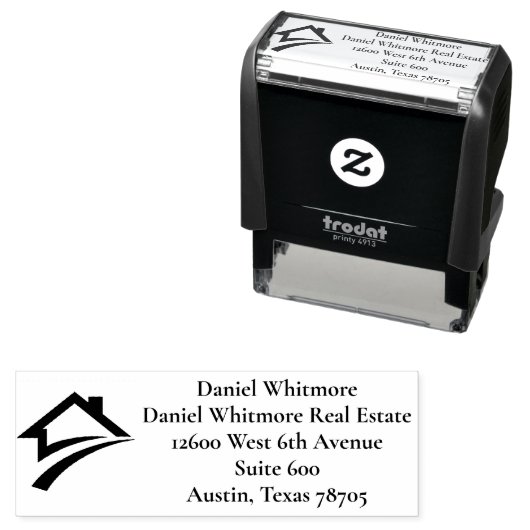 Stylish Unique Black Real Estate Agent セルフインキングスタンプ (インサイチュ)