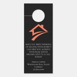 Stylish Unique Black Real Estate Agent ドアノブサイン