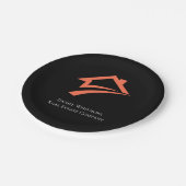 Stylish Unique Black Real Estate Agent ペーパープレート (アングル)