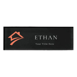 Stylish Unique Black Real Estate Agent 名札
