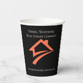 Stylish Unique Black Real Estate Agent 紙コップ (裏面)
