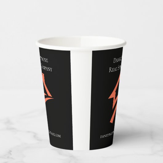 Stylish Unique Black Real Estate Agent 紙コップ (左)