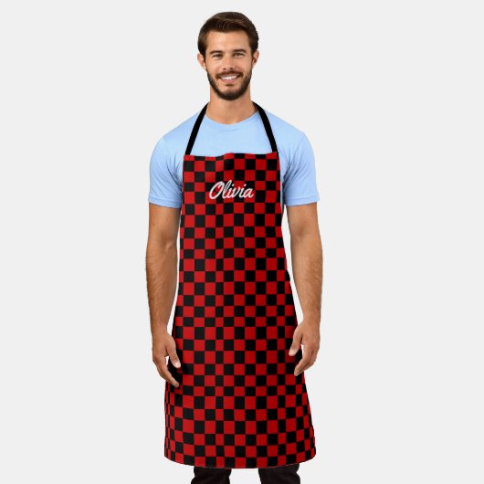 Stylish Unisex Kitchen Apron with Unique Pattern エプロン (着用した状態)