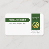 Stylish Vertical Green Line Private Enterprise 名刺 (正面)