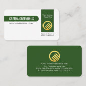 Stylish Vertical Green Line Private Enterprise 名刺 (正面/裏面)