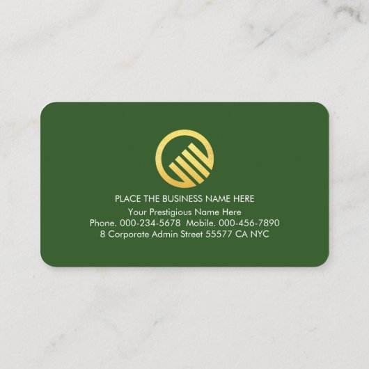 Stylish Vertical Green Line Private Enterprise 名刺 (裏面)