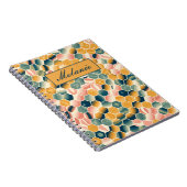 Stylish Vintage Geometric Hexagons Personalized ノートブック (右側)