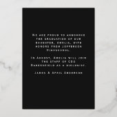 Stylish Vintage Grad Photo Announcement Foil Card  箔招待状 (裏面)