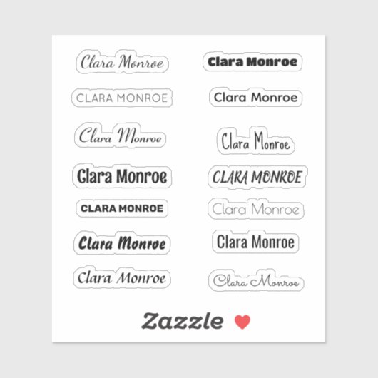 Stylish Vinyl  Personalized Name Sticker シール (シート)