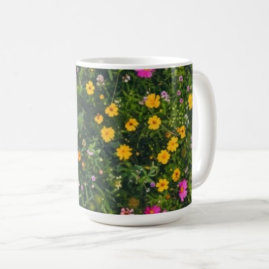 Stylish Watercolor Floral Pattern コーヒーマグカップ (正面右)