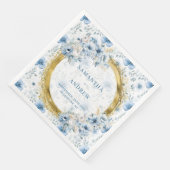 Stylish Watercolor Light Blue Gold Accent Wedding  (コーナー)