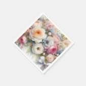 Stylish Watercolour Aquarell Artwork Flowers スタンダードカクテルナプキン (角)