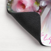 Stylish Watercolour Floral Your Custom Text Name マウスパッド (コーナー)